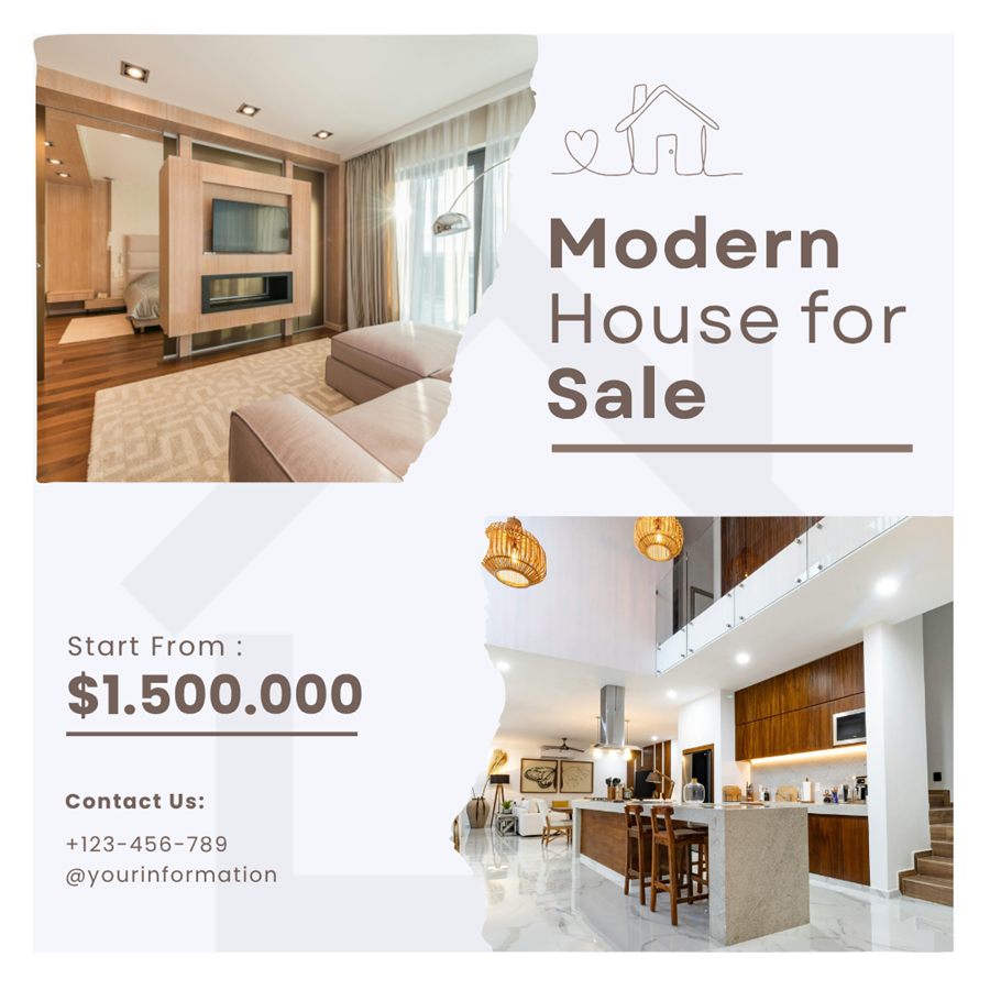Modern house for sale social media post