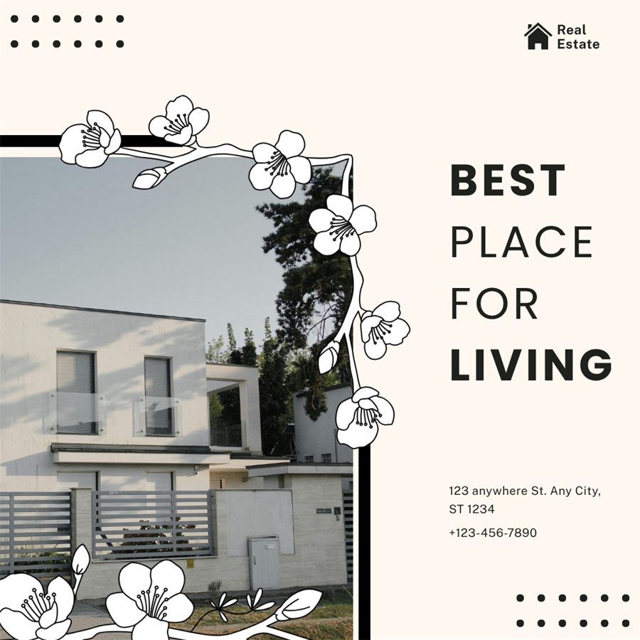 Real-estate listing social media post